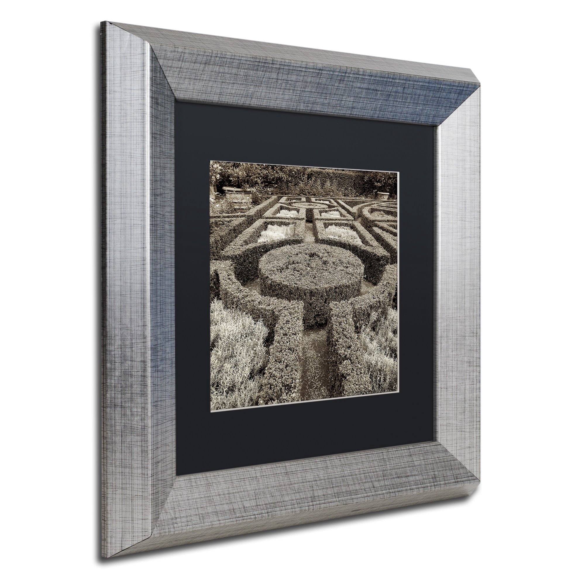 Trademark Fine Art "Tuscan Giardini I" Canvas Art by Alan Blaustein, Black Matte, Silver Frame