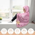 thumbnail image 3 of Hello Kitty Hooded Blanket Poncho, Wearable Hooded Blanket Cozy Soft Warm Plush Fleece Blanket for Adult Women Men 50x60, 3 of 6