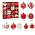 thumbnail image 3 of 42 Pack Red and White Christmas Tree Ornaments Set 2.36in Shatterproof Decorative Balls Assorted Glitter Snowflakes Stripes Dots and Star Shapes for Holiday Party Home Xmas Decor, 3 of 6