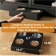 thumbnail image 5 of Senfot Dog Crate Furniture for 2 Dogs, Double Dog Kennel Indoor with 4 Storage Drawers, Feeding Bowls, TV Stand for Small Medium Dogs, Black Finish, 5 of 9