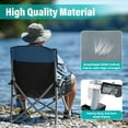 thumbnail image 3 of Folding Camping Chair, Portable High Back Folding Lawn Chairs for Adults, Outdoor Camping Chair with Cup Holder, Side Pocket, Hard Armrest, Carry Bag, Anti-slip Footpad, Support 350 lbs, Dark Blue, 3 of 12