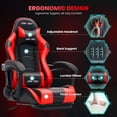 thumbnail image 4 of JONPONY Big and Tall 500LBS Gaming Chair, Ergonomic Design, Gamer Chair PU Leather with Footrest and Lumbar Support, High Back Office Chair Support, Long Sitting Computer Chair, Red, 4 of 9