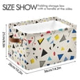 thumbnail image 4 of Yayeee Canvas Storage Basket with Handles for Shelves Fabric Bins Closet Organizer, Retro Triangles, 4 of 8