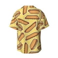 thumbnail image 2 of KLL Hot Dogs Print Men's Shirt Short Sleeve Button Down Summer Cuba Beach Shirts- 4X-Large, 2 of 7