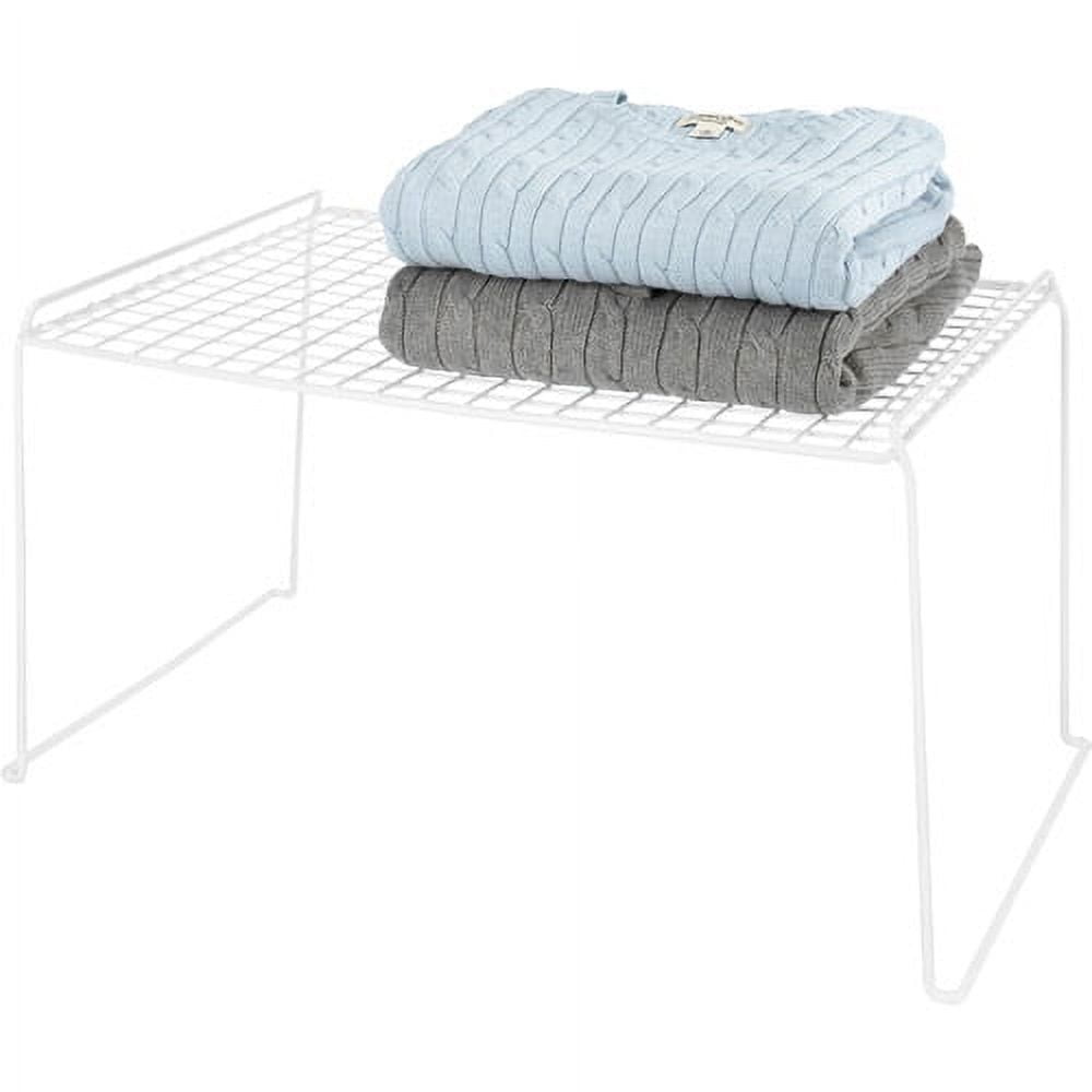 Whitmor Wire Grid Stacking Utility Shelf - Large - White -Closet or Garage Organizer Adult Use