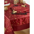 thumbnail image 3 of Burgundy with Gold Color Embroidered & Sequined Special Occasion Holiday Table Topper, 65" Square, 3 of 3