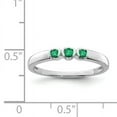 thumbnail image 4 of Sterling Silver Rhodium-plated Polished Emerald Ring, Size 6, 4 of 7