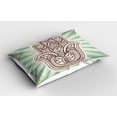 thumbnail image 2 of Ambesonne Mandala Pillow Sham, Middle Eastern Hand, 26" X 20", Pale Green Brown, 2 of 2