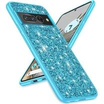 Dteck for Google Pixel 8 Pro Case, Glitter Pixel 8 Pro Slim Case Shockproof Sparkle Bling Protective Cover for Women Girls 6.7",Blue