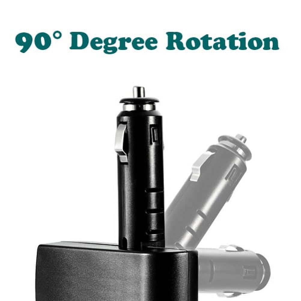 Premium Car Lighter Socket Splitter 2-Port Charger Adapter Dual USB Ports Fast Charging 3.1A Plug-in Black Power Strip Multi Outlet Compatible With iPhone XS Max XR, iPad 9.7 3 2 R5G