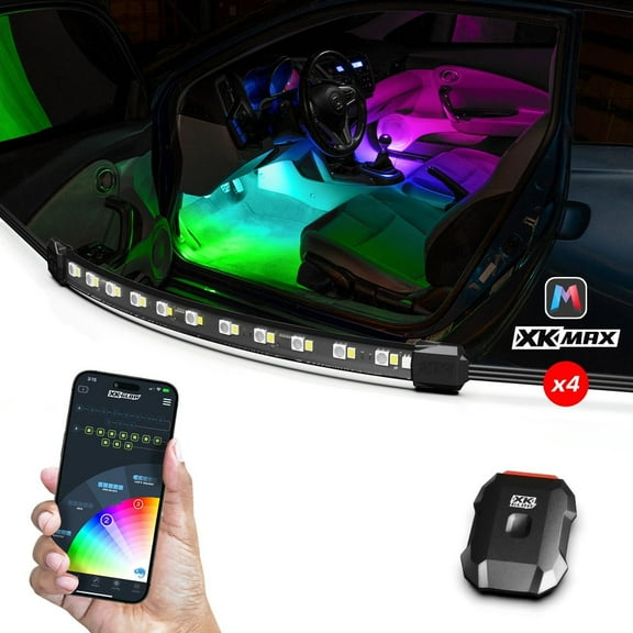 XKGlow XKmax RGB W Addressable Car Interior App Control Light Kit - MX-CAR-MINI