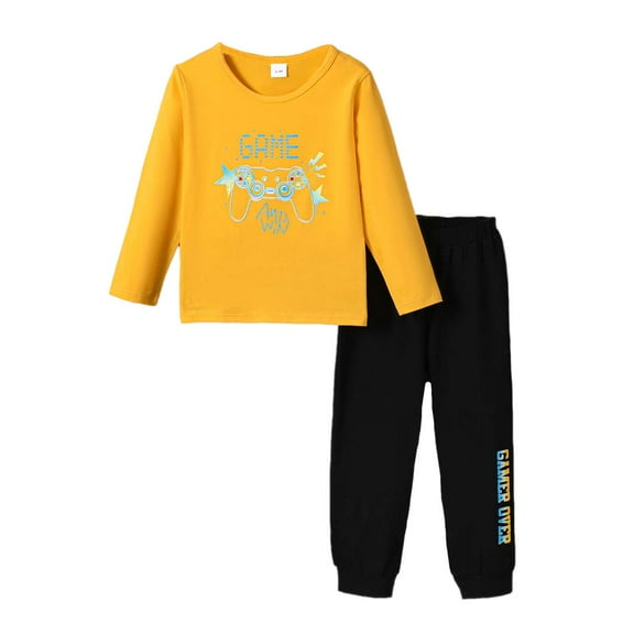 Kucnuzki 2T Toddler Boy Winter Outfits Pants Sets 3T Long Sleeve Car Prints Letter Panel Hoodie Sweatshirt Elastic Pants 2PCS Set Blue