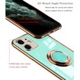thumbnail image 4 of Case for iPhone 11 Case 6.1" Ring Stand Holder Silicone Phone Cases Soft Flexible TPU Electroplated Frame Shock-Absorption Protective Bumper Cover for iPhone 11 - Light Green, 4 of 18