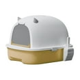 thumbnail image 4 of Hooded Cat , Pet , Removable with Door, Durable Pet Accessories Large Fully Enclosed Cat Toilet Pet Litter Tray Sandbox Yellow, 4 of 9