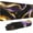 Marbre Noir Abstrait, variante sur Tapis de Souris de Jeu Étendu en Marbre Noir - 31,5x11,8 Pouces, Base Antidérapante, Violet et Or, Idéal pour la Maison, le Bureau, le Travail et le Jeu