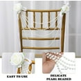 thumbnail image 2 of Dalrosia Pearl Wedding Chair Decoration with Artificial Rose Faux Pearl Beaded Garland String Chair Sash Decor for Bridal Shower Wedding Aisle Ceremony Party Banquet, 2 of 5