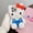 Blue, variant on Cute 3D Hello Kitty Bow Leg Stand Case for iPhone 16 15 14 13 12 Pro Max iPhone 11 Cartoon Shockproof Silicone Holder Back Cover