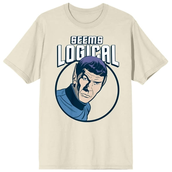 Star Trek Logical Spock Men's Natural T-Shirt-XXL