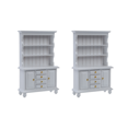 thumbnail image 1 of 2X, 1/12 Miniature Furniture Multifunction Wood Cabinet Bookcase White, 1 of 5