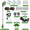 thumbnail image 6 of The Latest Small Portable Cordless Electric Lawn Mower/Lawn Cutter with 2 High-Capacity Lithium Batteries And 3 Types of Blades, Many Gifts, Multi-Function Weed Cutter for Yard and Garden(Green), 6 of 8