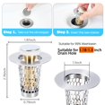 thumbnail image 4 of Tapón de desagüe para lavabo de baño de acero inoxidable Anteecana, 4 of 6