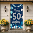 thumbnail image 6 of Navy Blue Happy 50 Birthday Banner with Glittery Numbers Balloons Stars and Gifts Party Decoration Background Backdrop for Photography Birthday Party Supplies Decor Props, 6 of 6