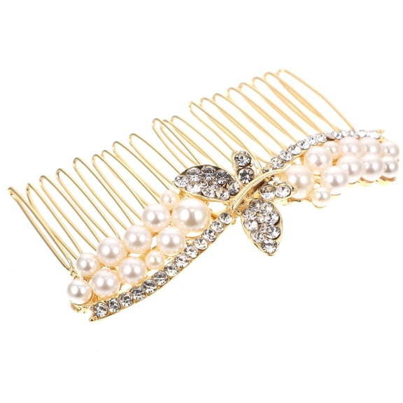 LOLIPPYY Wedding Hair Accessories for Brides Rhinestone Crystal Hair Side Comb Lightweight Metal Design