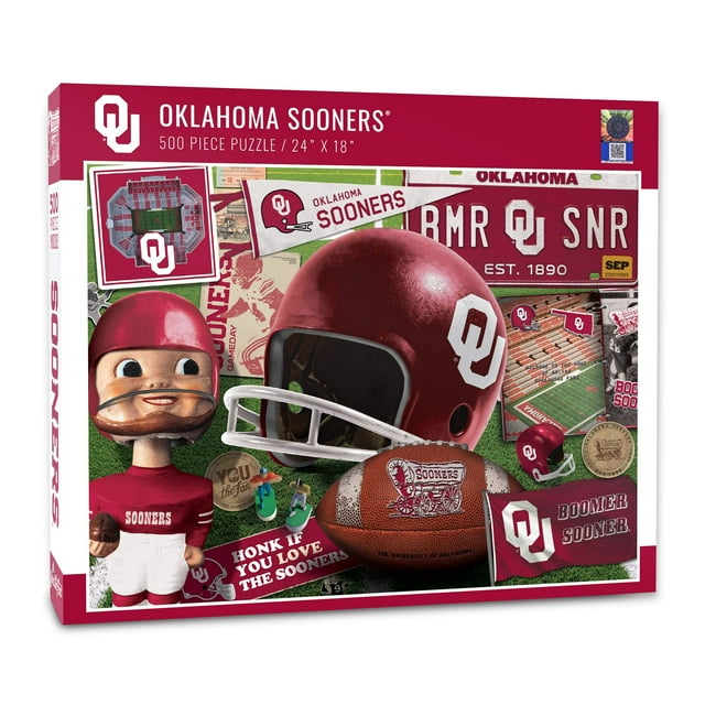 Youthefan Ncaa Oklahoma Sooners Retro Series Puzzle - 500 piezas colores del equipo grande