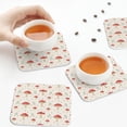 thumbnail image 6 of Bingfone Vintage Mushroom Leather Drinks Coasters with Set of 6,Suitable for Home Kitchen,Coffee Cup Coasters Home Gift, 6 of 7