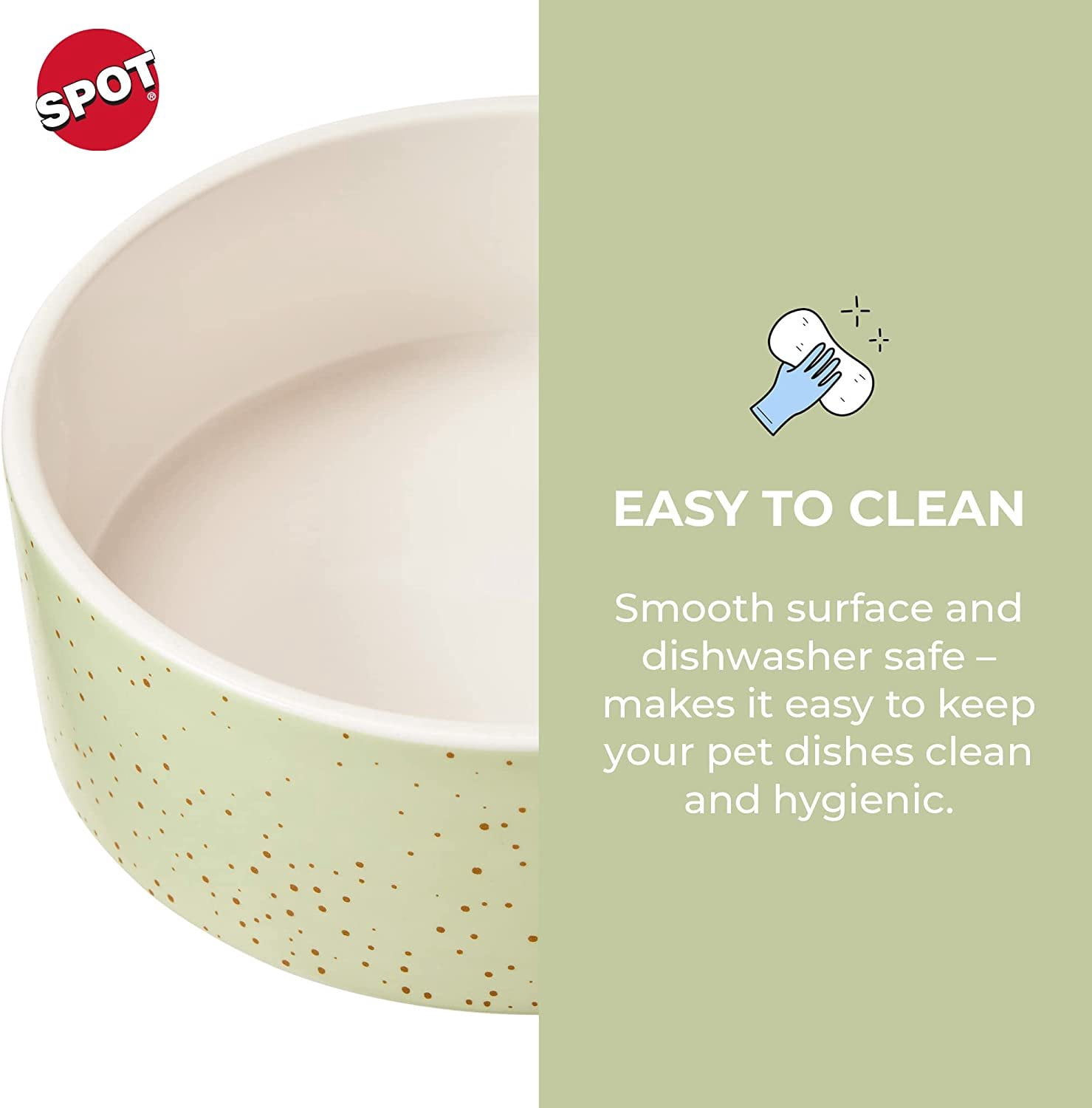 Ethical Pet 077234547045 7 in. Spot Speckled Dog Dish Bowl