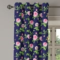 thumbnail image 2 of Ambesonne Navy and Blush Grommet Curtain, Vintage Roses Buds, 50" x 72", Indigo Green Pink, 2 of 6
