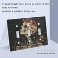 thumbnail image 3 of Yayeee Toggle Light Switch Wall Plate 2-Gang 4.56"x4.48" Decorative Outlet Cover, Skeleton with Flowers Pattern, 3 of 7