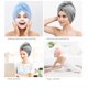 thumbnail image 4 of Paquete de 3 toallas de microfibra para el cabello, turbante súper absorbente para mujeres, gorros para el cabello con botones, cabello largo y grueso, antiencrespamiento (gris+rosa+azul), 4 of 5