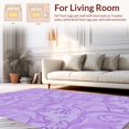 thumbnail image 2 of Flatwoven High Traffic Area Rug, Abstract Lilac Waves with Delicate Floral Embellishments, Non Slip, Stain Resistant, Washable Area Rugs for Living Room, Bedroom(Purple, 4X6), 2 of 8