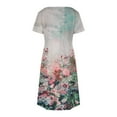 thumbnail image 5 of Fesfesfes Summer Dresses for Women Casual V-Neck Floral Print Long Boho Dress Loose Short Sleeve Dress, 5 of 5