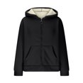 thumbnail image 5 of 2025 New Fashion Plus Size Women's Solid Color Long Sleeved Zipper And Fleece Hooded Sweatshirt Jacket Top, 5 of 9