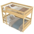 thumbnail image 6 of Bellemave Full over Full Bunk Bed, Pine Floor Bunk Beds with Inclined Ladder & Detachable Design, Space-Saving for Dorms & Small Rooms, Natural, 6 of 9