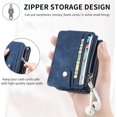 thumbnail image 6 of 2 in 1 Wallet Case for Samsung Galaxy Z Flip 5 5G, Durable PU Leather Detachable Magnetic Zipper Pouch Purse Cover for Galaxy Z Flip 5 Case with Card Slots Stand Holder,Blue, 6 of 15