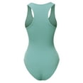 thumbnail image 3 of A2Y Women's Fashion Basic Premium Cotton Racerback Tank Body Suit Light Green XS, 3 of 5