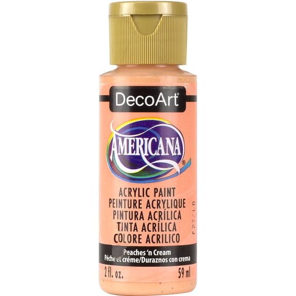 DecoArt Americana Acrylic Paint 2oz-Peaches 'n Cream - Opaque