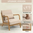 thumbnail image 4 of BIGWOO Leisure Sofa with Solid Wood Armrest Modern Chair, Single Seat Beige, 4 of 8