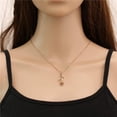 thumbnail image 3 of Stainless Steel Rose Flower Style Statement Pendant Party Necklace, 3 of 6