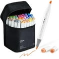 thumbnail image 3 of Ohuhu Alcohol Brush Markers, 48 Mid-Tone Colors, Brush & Chisel Dual Tips, Refillable Art Set for Artists and Sketching, 3 of 9