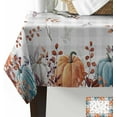 thumbnail image 5 of Thanksgiving Pumpkins Tablecloth Rectangle Round Table Cloth 60x84 Inch, Blue Orange Indoor or Outdoor Tablecloth, Waterproof Fabric Washable Table Cover for Party Holiday Picnic Kitchen Fall Decor, 5 of 5