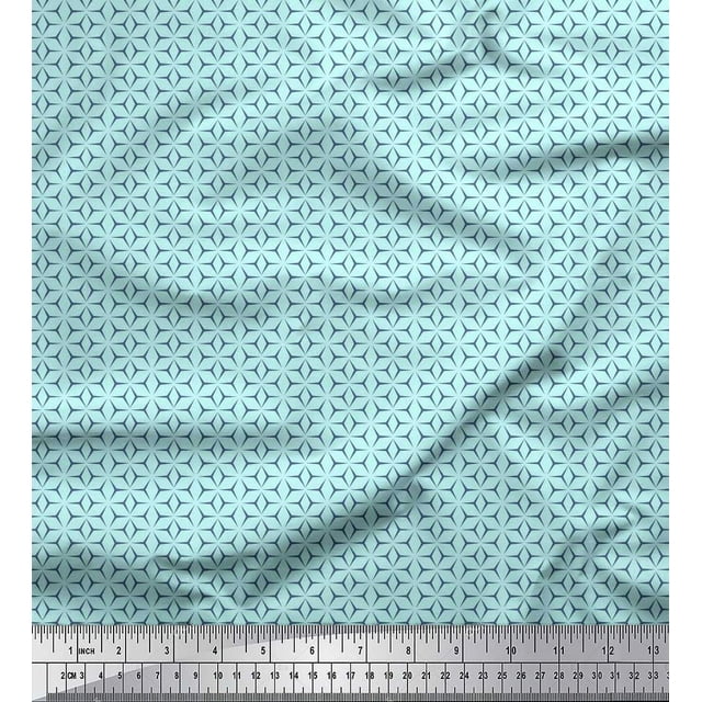 Soimoi Cotton Jersey Fabric Geometric Small Printed Craft Fabric by The Yard 58 Inch Wide