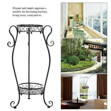 Indoor Flower Pots For Sale Ejoyous 2 Tiers Iron Flower Pot Rack for Indoor Outdoor Balcony Living Room Plant Display Stand, Flower Rack,Plant Stand ()