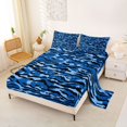 thumbnail image 2 of Erosebridal Teens Black Blue Geometric Camo Queen Sheet Sets 4 Pieces,Boys Girls Abstract Camouflage Bed Set, 2 of 5