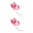 thumbnail image 1 of Billuyoard Sombrero de vaquero Sombrero de ala ancha versátil Banda de sombrero moldeable para hombres Playa al aire libre negro rosa 2piezas, 1 of 1