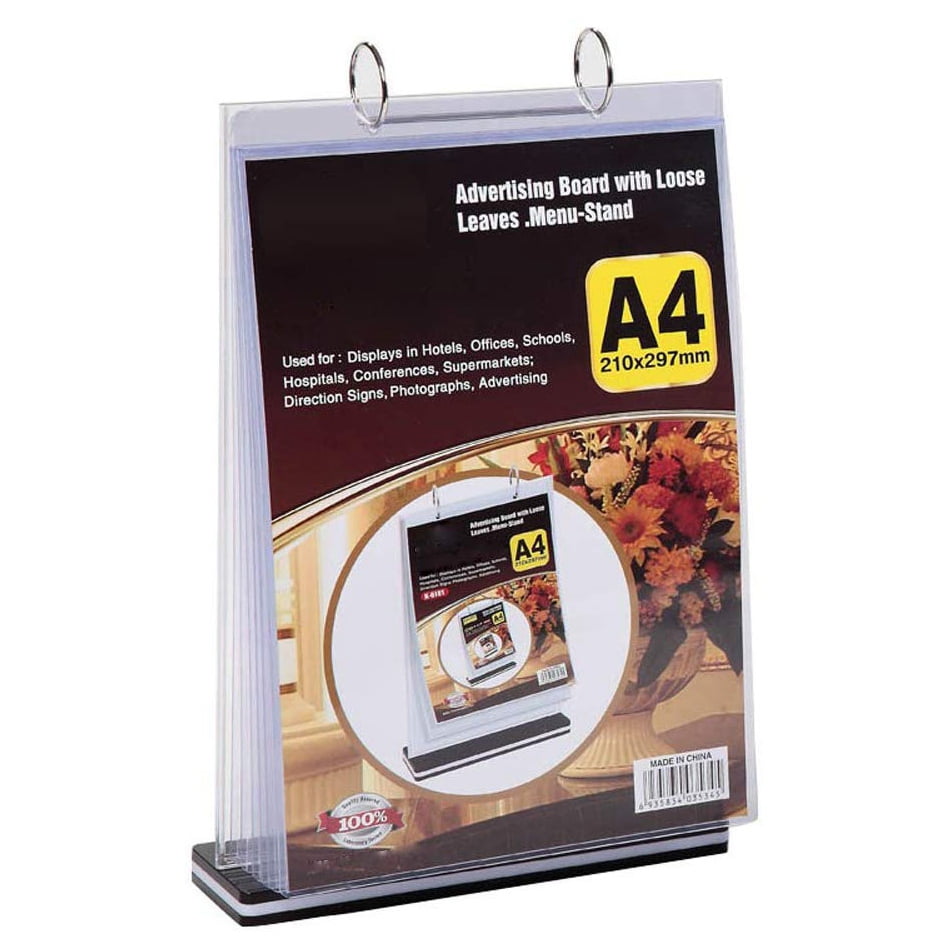 A4 Multi Page Flip Display Card Label Display Stand Detachable Label Business Menu Holder