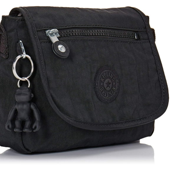 Kipling Women’s Sabian Mini Crossbody, Lightweight Everyday Purse, Nylon Shoulder Bag, Black Noir